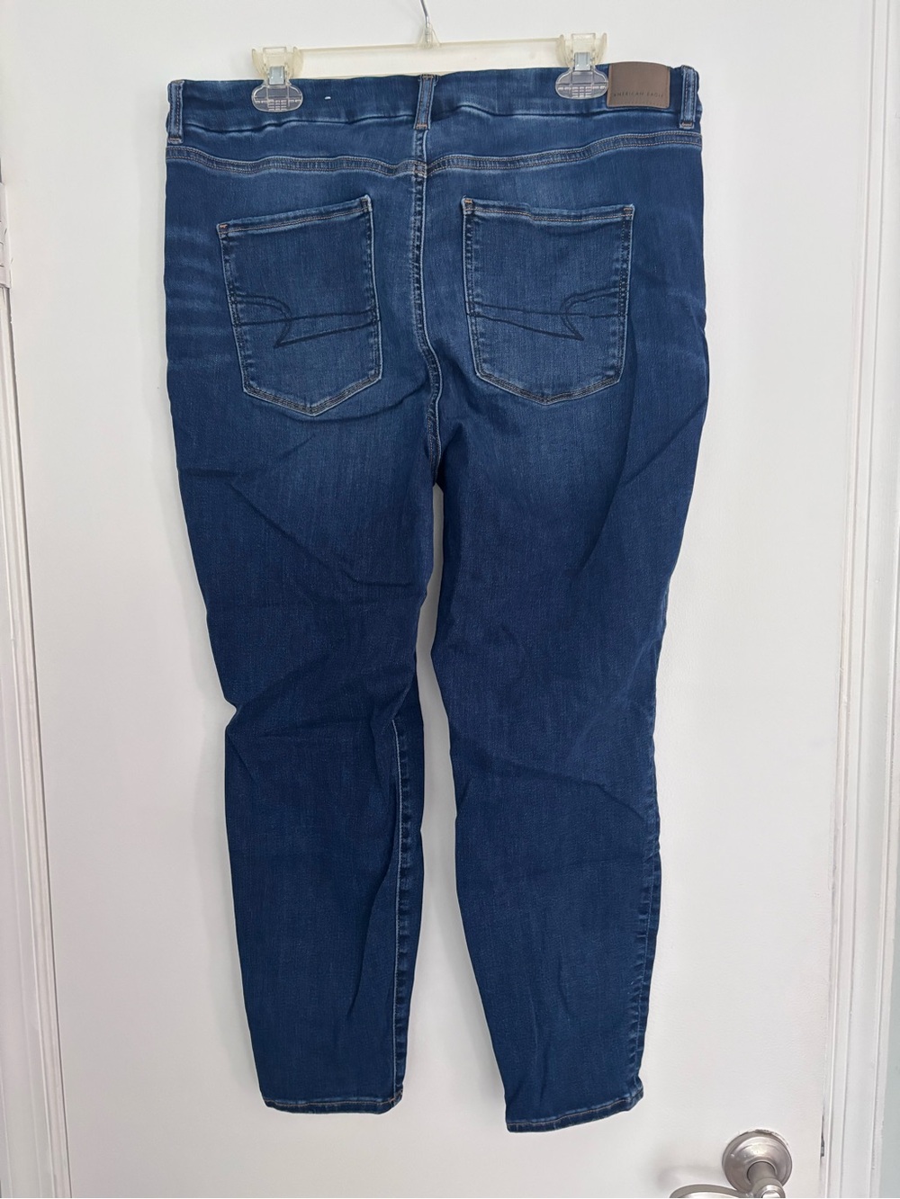 American Eagle Dark Blue Hi-Rise Stretch Skinny Jeans - Picture 2 of 5
